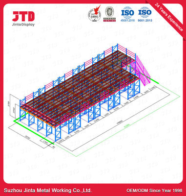 ODM 1 gestützter Ton Metal Mezzanine Floor Rack bauen auseinander
