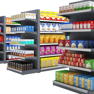 kaufen Supermarkt Einzelhandelsgeschäft Doppelseitiges Gondelbildschirm Regal online manufacture