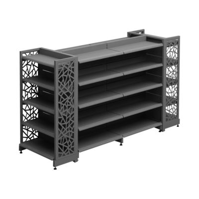 kaufen Double-Sided Metal Supermarket Shelves 5-Tier Customizable Retail Rack online manufacture