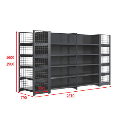kaufen Single-Sided Supermarket Shelf 5-Tier Galvanized Metal Retail Display online manufacture