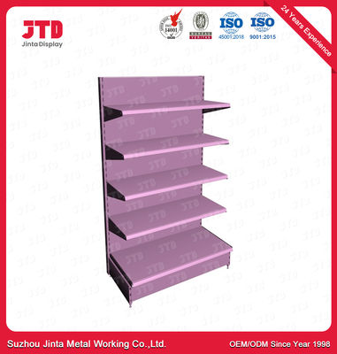 kaufen 400mm 1500mm einseitiges Supermarkt-Regal 5 Schichten purpurrot online manufacture