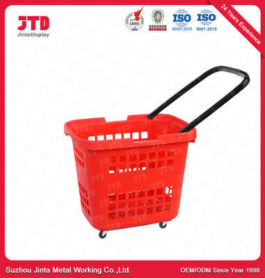 kaufen Plastikeinkaufskorb 45L mit Rädern des Griff-HDPP drei online manufacture