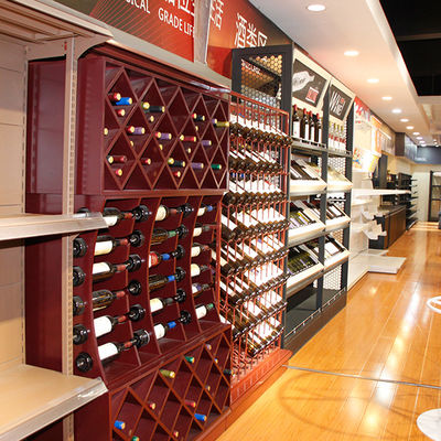Maßgeschneiderter Supermarkt Holzweinspeicher Regal Schrank