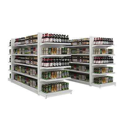 Maßgeschneiderte Supermarkt-Displayregale mit robuster Struktur und personalisierten Farben