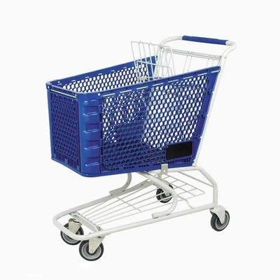 4-Rad-Kunststoff-Einkaufstrolley ﻿Supermarkt-Einkaufswagen Tragbare Handwagen ﻿