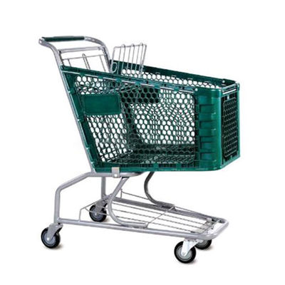 4-Rad-Kunststoff-Einkaufstrolley ﻿Supermarkt-Einkaufswagen Tragbare Handwagen ﻿