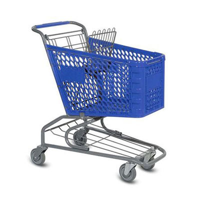 4-Rad-Kunststoff-Einkaufstrolley ﻿Supermarkt-Einkaufswagen Tragbare Handwagen ﻿