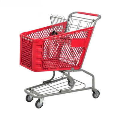 4-Rad-Kunststoff-Einkaufstrolley ﻿Supermarkt-Einkaufswagen Tragbare Handwagen ﻿