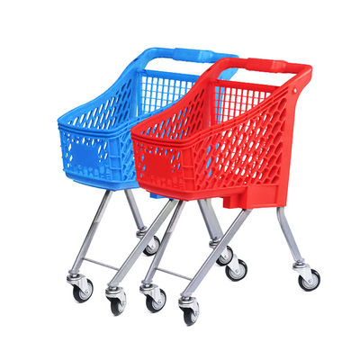 Einfach zu bedienender, bunter Kunststoff-Kinder-Supermarkt-Einkaufswagen, Mutter-und-Baby-Spielzeug-Trolley