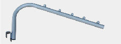 R der Art-Einzelhandelsgeschäft-Anzeigen-Haken 500mm 12mm an der Wand befestigt