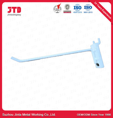 Pulver der einzelnen Zeile beschichtete weißen Pegboard-Haken für Supermarkt 300mm 350mm
