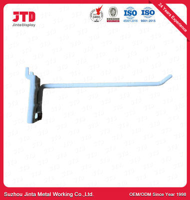 Pulver der einzelnen Zeile beschichtete weißen Pegboard-Haken für Supermarkt 300mm 350mm